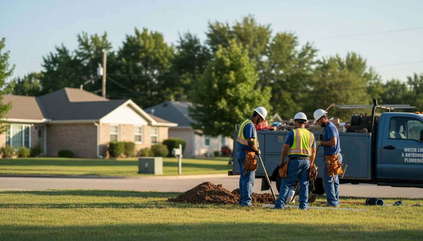 Residential water line and bathroom plumbing service in Glen Flora, TX